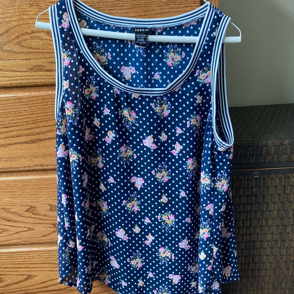 Torrid Polka Dot and Floral Tank Top